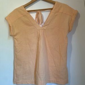 Fat Face Light Peach V-Neck Blouse